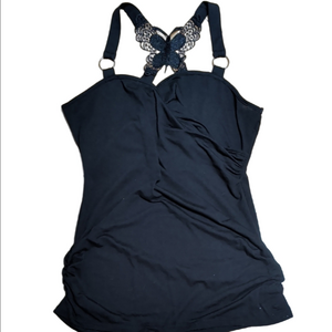 🌞BOGO🌞Chic Black Women's Tank Top with Lace Accent